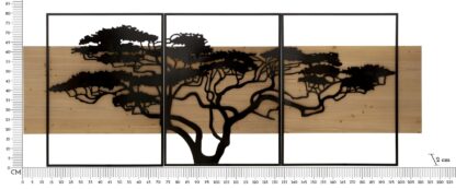 PANNELLO DA MURO LAGOS FERRO E WOOD SET 3PZ CM 204X2X80 (72X2X80-60X2X80) - immagine 6