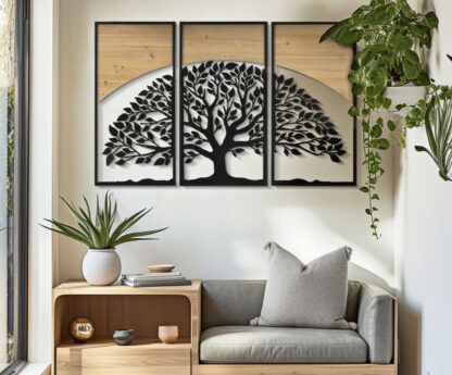 PANNELLO DA MURO ARC FERRO E WOOD SET 3PZ CM 105X2X70 (35X2X70) - immagine 5