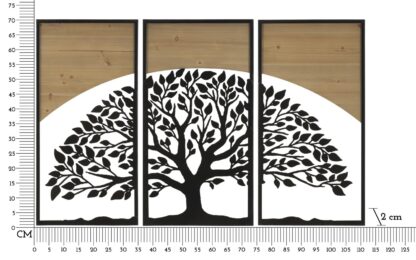 PANNELLO DA MURO ARC FERRO E WOOD SET 3PZ CM 105X2X70 (35X2X70) - immagine 6