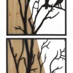 PANNELLO DA MURO BIRD FERRO E WOOD SET 4PZ 50X2X200 (50X2X50)