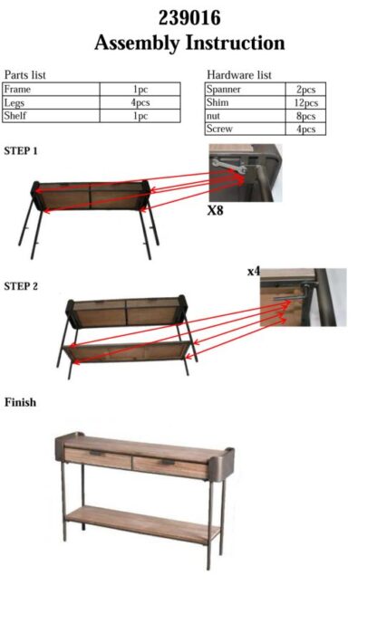 CONSOLE TORONTO CM 120X31X72 - immagine 10