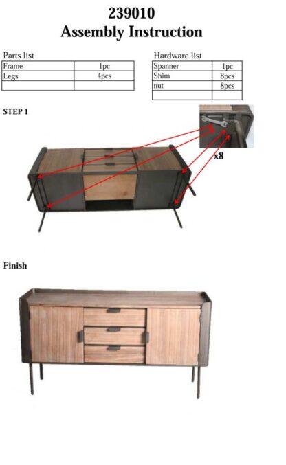 MOBILE TORONTO CM 145X47X76 - immagine 11