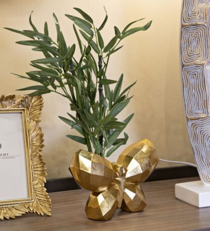 VASO BUTTERFLY GOLD CM 22,5X8X15 - immagine 5