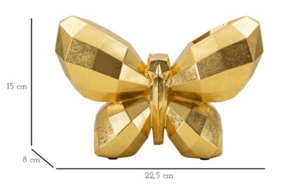 VASO BUTTERFLY GOLD CM 22,5X8X15 - immagine 6