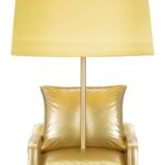LAMPADA DA COMODINO MIDCENTURY GIALLA CM Ø 26X46