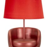 LAMPADA DA COMODINO MIDCENTURY ROSSA CM Ø 26X43