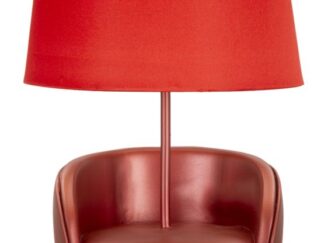 LAMPADA DA COMODINO MIDCENTURY ROSSA CM Ø 26X43