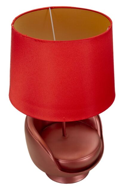 LAMPADA DA COMODINO MIDCENTURY ROSSA CM Ø 26X43 - immagine 4