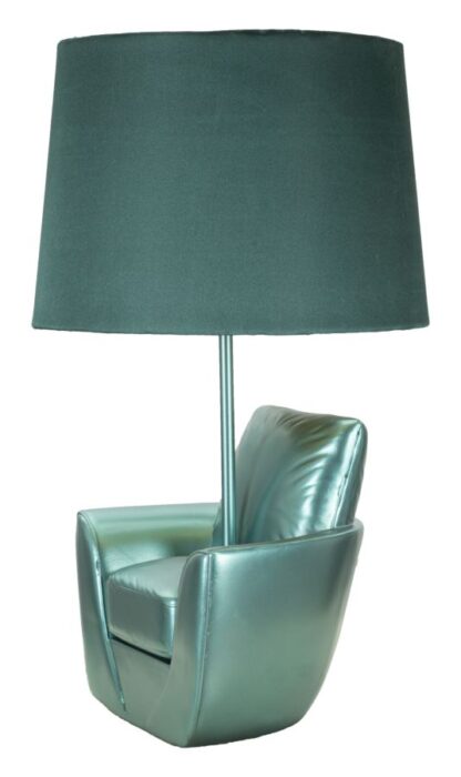 LAMPADA DA COMODINO MIDCENTURY TURCHESE CM Ø 26X43 - immagine 2