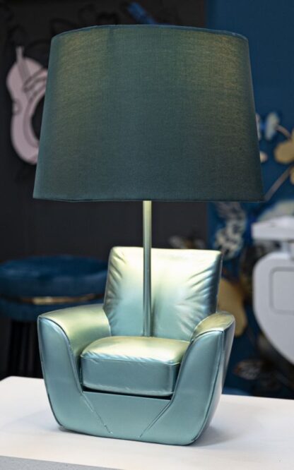 LAMPADA DA COMODINO MIDCENTURY TURCHESE CM Ø 26X43 - immagine 5