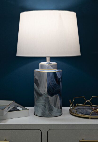 LAMPADA DA TAVOLO CERAMICA ELEGANT CM Ø 40X64 - immagine 5