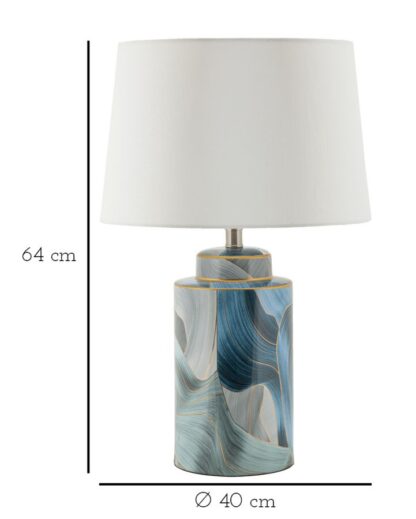 LAMPADA DA TAVOLO CERAMICA ELEGANT CM Ø 40X64 - immagine 6