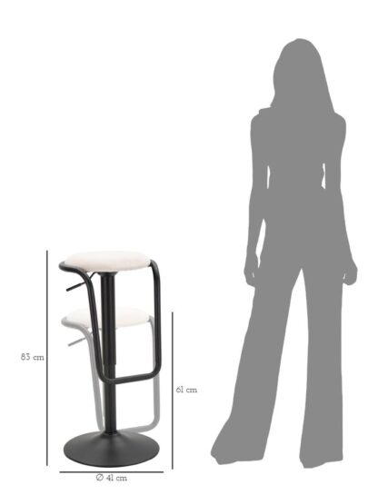 SGABELLO BAR DESTINY BIANCO CM Ø 41X61-83 - immagine 8