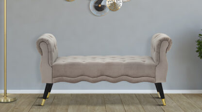 PANCHETTA PARIS GRIGIA/GOLD CM 120X40X60 - immagine 8