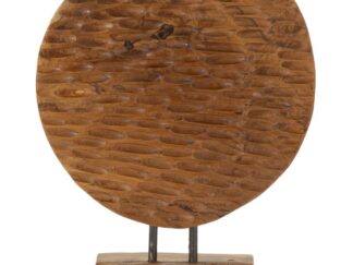 SCULTURA COIN IN TEAK RICICLATO CM 30X15,5X40 (PEZZI UNICI - NON RIP. IN SERIE)