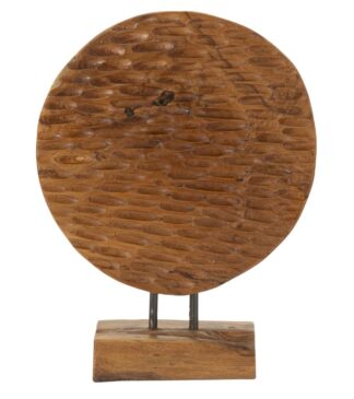 SCULTURA COIN IN TEAK RICICLATO CM 30X15,5X40 (PEZZI UNICI - NON RIP. IN SERIE)