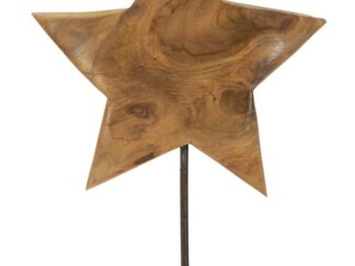 SCULTURA STELLA IN TEAK RICICLATO CM 28X12X42 (PEZZI UNICI - NON RIP. IN SERIE)