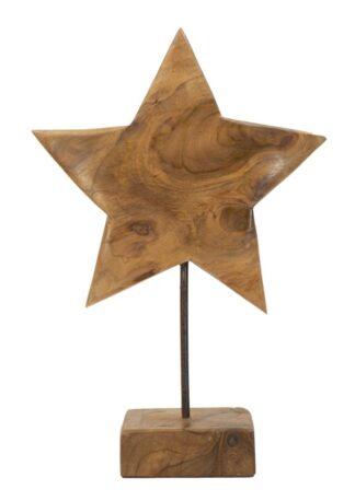 SCULTURA STELLA IN TEAK RICICLATO CM 28X12X42 (PEZZI UNICI - NON RIP. IN SERIE)
