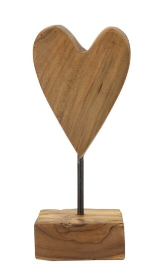 SCULTURA CUORE IN TEAK RIC. CM 10X10X25 (PEZZI UNICI - NON RIP. IN SERIE)