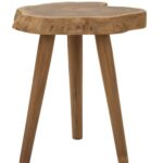 SGABELLO BUDUT IN TEAK RICICLATO CM Ø 38X45 (PEZZI UNICI - NON RIP. IN SERIE)