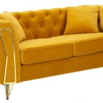 DIVANO EMY SENAPE C/CUSCINI CM 162X83X76 stile GLAM