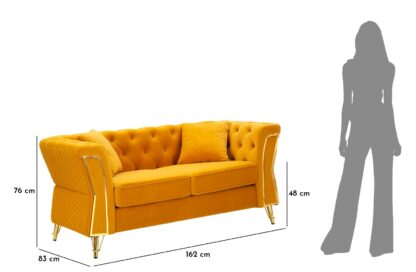 DIVANO EMY SENAPE C/CUSCINI CM 162X83X76 - immagine 13