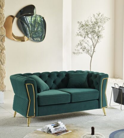 DIVANO EMY VERDE C/CUSCINI CM 162X83X76 - immagine 13