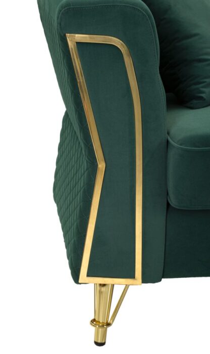 DIVANO EMY VERDE C/CUSCINI CM 162X83X76 - immagine 3