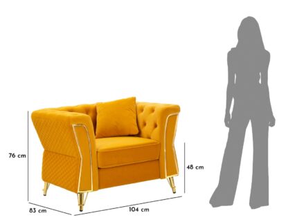 POLTRONA EMY SENAPE C/CUSCINO CM 104X83X76 - immagine 13