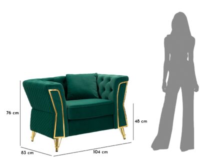 POLTRONA EMY VERDE C/CUSCINO CM 104X83X76 - immagine 13