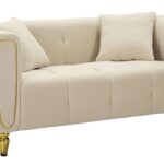 DIVANO ALMA CREMA C/CUSCINI CM 155X81X71 stile GLAM