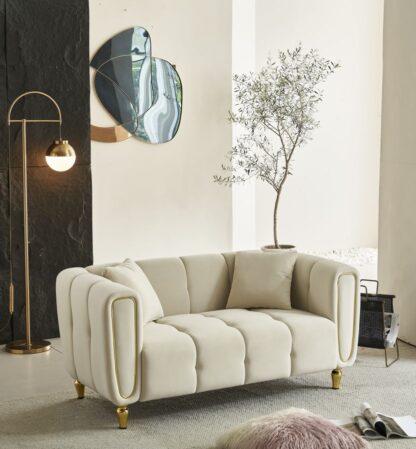 DIVANO ALMA CREMA C/CUSCINI CM 155X81X71 - immagine 11