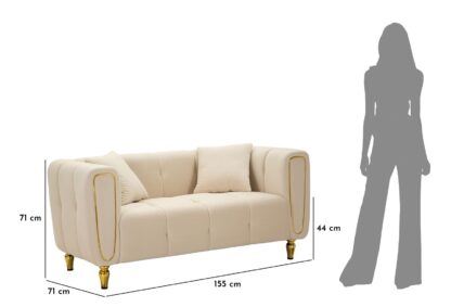 DIVANO ALMA CREMA C/CUSCINI CM 155X81X71 - immagine 12