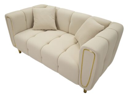 DIVANO ALMA CREMA C/CUSCINI CM 155X81X71 - immagine 4