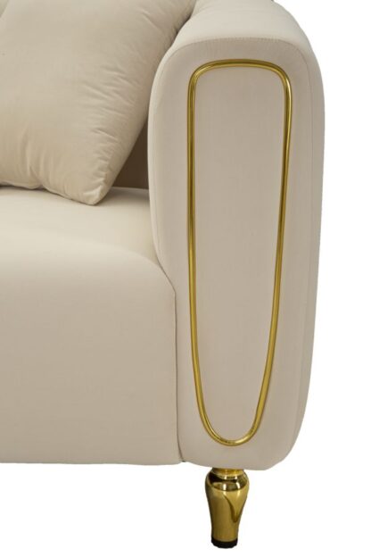 DIVANO ALMA CREMA C/CUSCINI CM 155X81X71 - immagine 5