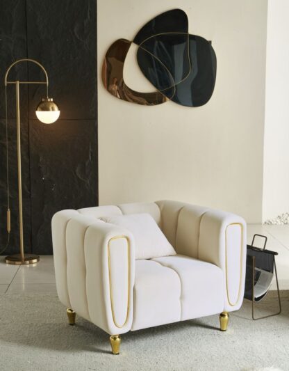 POLTRONA ALMA CREMA C/CUSCINO CM 97X81X71 - immagine 10