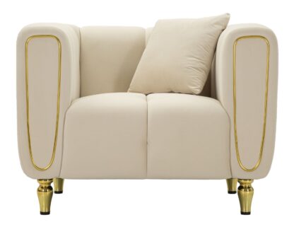 POLTRONA ALMA CREMA C/CUSCINO CM 97X81X71 - immagine 2