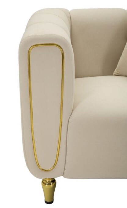 POLTRONA ALMA CREMA C/CUSCINO CM 97X81X71 - immagine 5