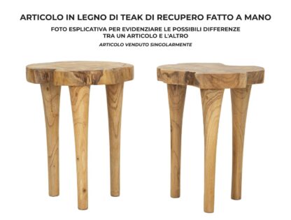 SGABELLO KURSI IN TEAK RICICLATO CM Ø 35X45 (PEZZI UNICI - NON RIP. IN SERIE) - immagine 9