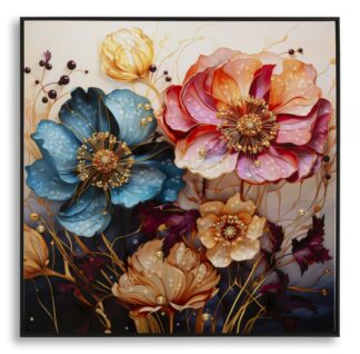 DIPINTO SU TELA LACCATO NARCY -A- C/CORNICE CM 82X4X82