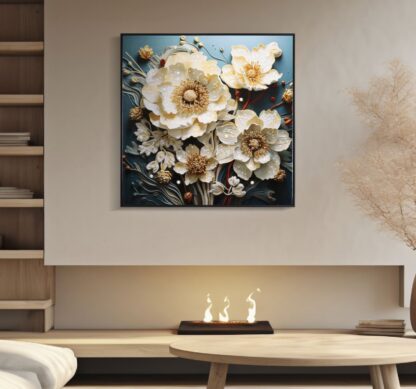 DIPINTO SU TELA LACCATO NARCY -B- C/CORNICE CM 82X4X82 - immagine 6