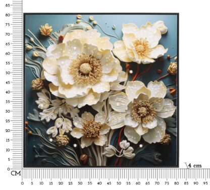DIPINTO SU TELA LACCATO NARCY -B- C/CORNICE CM 82X4X82 - immagine 7
