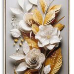DIPINTO SU TELA LACCATO FLORA C/CORNICE CM 42X3,5X62