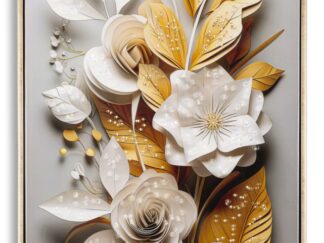 DIPINTO SU TELA LACCATO FLORA C/CORNICE CM 42X3,5X62