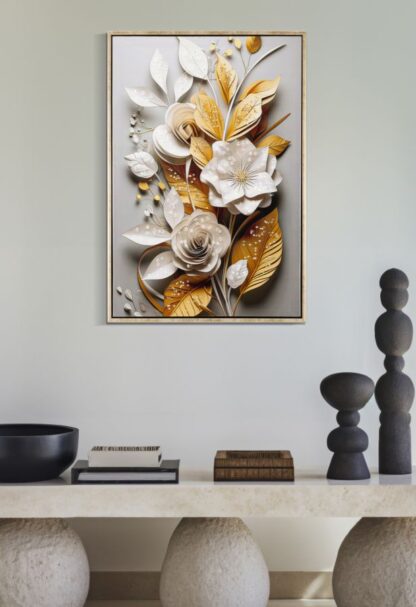 DIPINTO SU TELA LACCATO FLORA C/CORNICE CM 42X3,5X62 - immagine 5