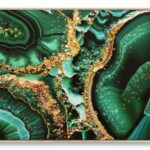 DIPINTO SU TELA LACCATO SMERALDY -B- C/CORNICE CM 82X4X62