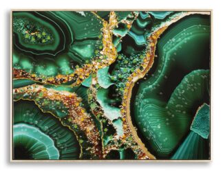 DIPINTO SU TELA LACCATO SMERALDY -B- C/CORNICE CM 82X4X62