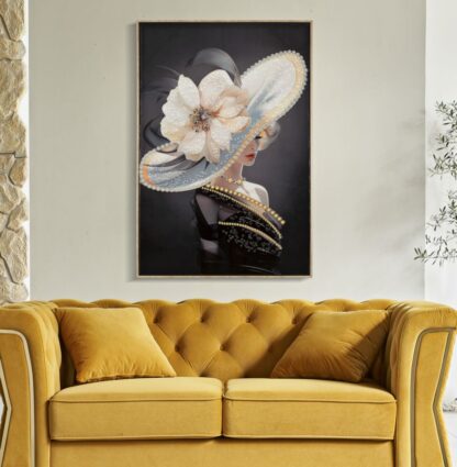 DIPINTO SU TELA LACCATO WIEN HAT -A- C/CORNICE CM 62X4X92 - immagine 6