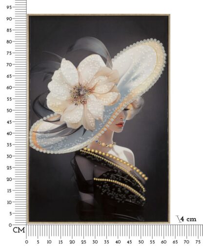 DIPINTO SU TELA LACCATO WIEN HAT -A- C/CORNICE CM 62X4X92 - immagine 7