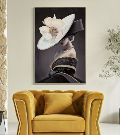 DIPINTO SU TELA LACCATO WIEN HAT -B- C/CORNICE CM 62X4X92 - immagine 6